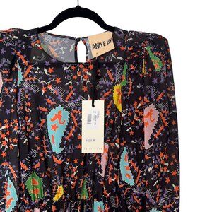 Aniye By Lea Black Celestial Print Long Sleeve Mini Dress - Size M - New w/Tags